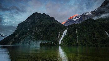 Milford Sound, New Zealand, Waterfall HD wallpaper