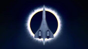 Concorde Carre Eclipse, spaceship, artist, artwork, digital-art, eclipse HD wallpaper