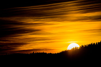 Sun Is Setting Over Hill On Mountains , sunset, mountains, nature HD wallpaper
