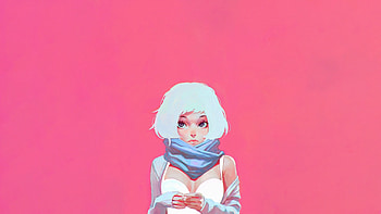 White hair, urban girl, art, minimal HD wallpaper