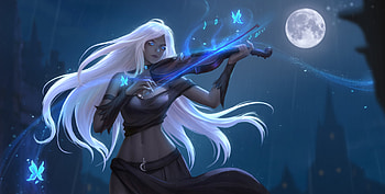 Fantasy Girl Playing Violin, fantasy-girls, artist, artwork, digital-art, deviantart HD wallpaper