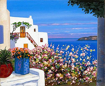 Jean-Claud Carsuzan - Printemps Fleuri, jean claud carsuzan, art, painting, flower HD wallpaper