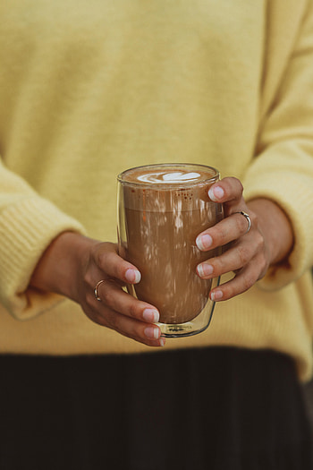 Food, Glass, Hands, Girl, Cappuccino, Drink, Beverage HD phone wallpaper