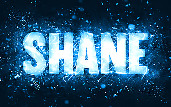 Happy Birtay Shane, , blue neon lights, Shane name, creative, Shane Happy Birtay, Shane Birtay, popular american male names, with Shane name, Shane HD wallpaper