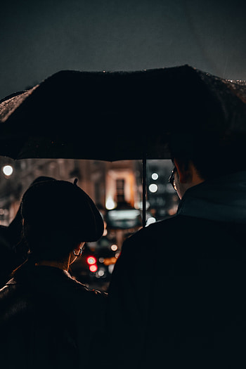 Rain, Love, Dark, Couple, Pair, Umbrella HD phone wallpaper