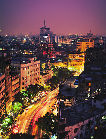 Cities, Architecture, City, Building, Road, Long Exposure HD phone wallpaper