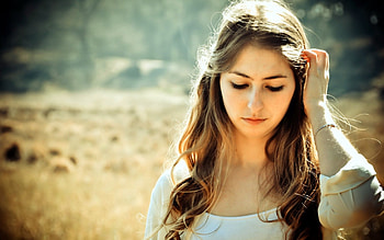 young girl, white, tshirt, young, beauty HD wallpaper