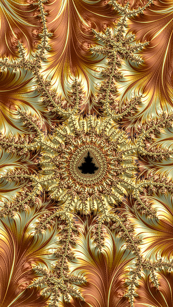 Trippy Psychedelic Fractal, trippy, psychedelic, aesthetic, gold, Abstract, fractal HD phone wallpaper