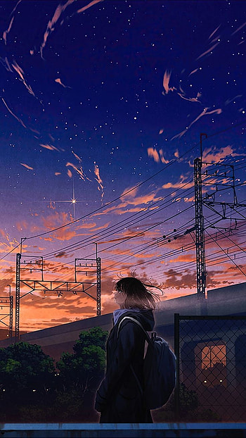 Anime Art, aesthetic, cloud, sky, design HD phone wallpaper
