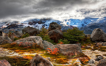 Amazing View, roks, range, colors, boulders, peaceful, sunrise, evergreens, snow, trees, mountains, nture, moss, landscape, magnificent, grass, ferns, rocks, mountain, leaves, green, view, world, nature, storm, blue, great, place, morning, weather, top, beauty, daylight, day, amazing, color, rocky, beautiful, ground, orange, sight, clouds, sky HD wallpaper