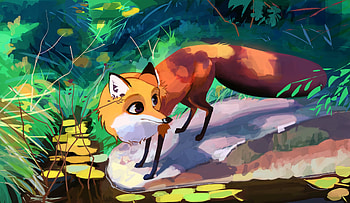 Art, Fox, Animal, Nice, Sweetheart HD wallpaper