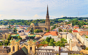 Cathedral of the Immaculate Conception, Linz, , austrian cities, mountains, skyline cityscapes, Austria, Upper Austria, New Cathedral, Europe HD wallpaper
