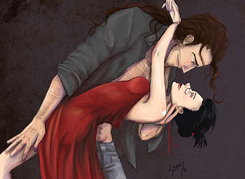 Shunsui and Nanao, sexy, dance, romance, dress, shunsui, captain, bleach, anime, love, nanao HD wallpaper
