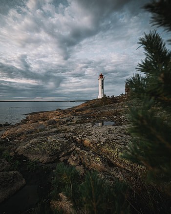 Nature, Sky, Sea, Building, Rocks, Lighthouse HD phone wallpaper