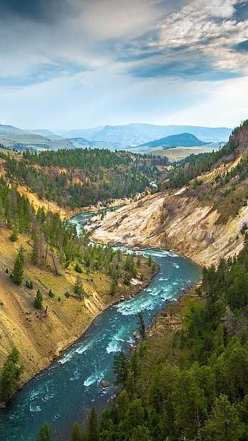 4 k, Yellowstone River HD phone wallpaper