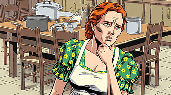 Thoughtful Reflections: A Ultra, thinking, woman, kitchen, cooking, Thoughtful HD wallpaper