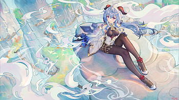 Blue Hair Ganyu Genshin Impact HD wallpaper
