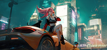 Cyberpunk Anime Girl With Mclaren And Cat , cyberpunk, anime-girl, anime, cat, artist, artwork, digital-art, artstation HD wallpaper