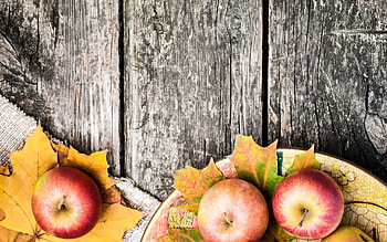 Food, Leaves, Apples, Table HD wallpaper