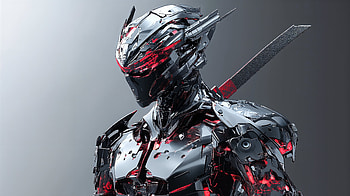 Cyber Samurai: A Striking Sci-Fi Robot, Sci Fi, robot, cyberpunk, armor HD wallpaper