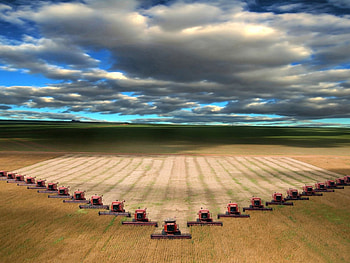 plowing, technology, sky, machinery, deep blue HD wallpaper