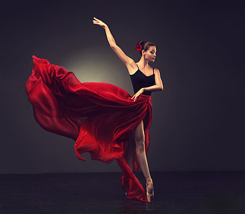 Dancer, black, model, flamenco, red, girl, dress, woman HD wallpaper
