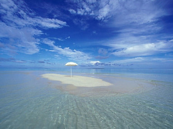 Umbrella Island , nature, ocean HD wallpaper