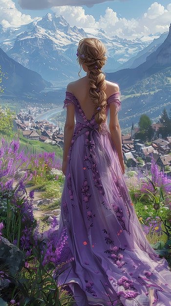 Majestic Purple Dress Landscape, purple dress HD phone wallpaper