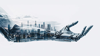 Cybernetic Arm: Urban Nexus, Robotic Arm HD wallpaper