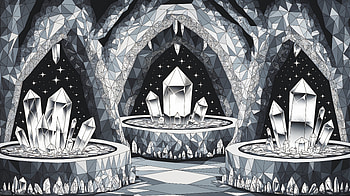 Crystal Cave: A Stunning Ultra, crystal cave, crystal, cave, geometric, Black & White HD wallpaper