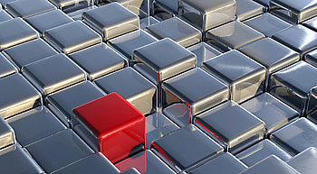 Shining cubes, red and silver, abstract HD wallpaper