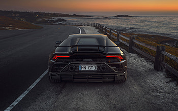 2021, Novitec Lamborghini Huracan EVO RWD, rear view, exterior, black supercar, Huracan tuning, new black Huracan, Novitec, Italian supercars, Lamborghini HD wallpaper