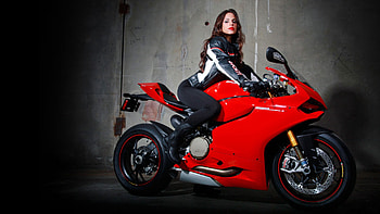 pics bikes red ducati 1199 panigale girl HD wallpaper