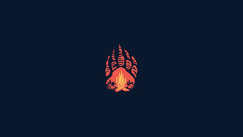 Campfire Minimalism, campfire, minimalist, bonfire, artist, artwork, digital-art, minimalism HD wallpaper