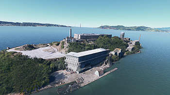 Alcatraz Island, San Francisco, California, Microsoft Flight Simulator HD wallpaper
