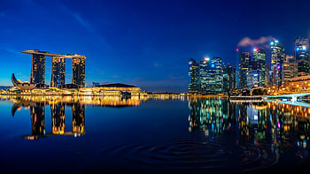 Singapore Skyline, Marina Bay Sands, Downtown Cityscape HD wallpaper