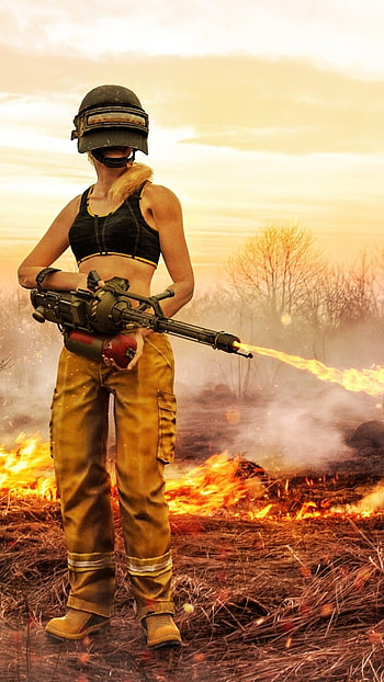 Pubg , Fire, Girl HD phone wallpaper