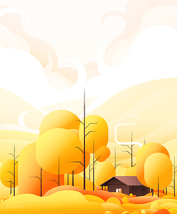 Trees, Art, Vector, Building, House HD phone wallpaper