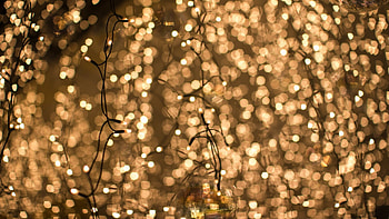 New year garland, Glowing lights, Magical atmosphere, Festive shine HD wallpaper
