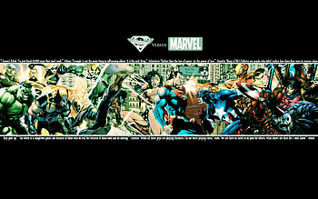 Venom, Superman, Comics, Crossover, Captain America, Carol Danvers, Danny Rand, Daredevil, Hulk, Iron Fist (Marvel Comics), Iron Man, Ms Marvel, Peter Parker, Sentry (Marvel Comics), Spider Man, Thor, Wolverine, Wonder Woman HD wallpaper
