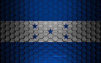 Honduras flag, 3d hexagons texture, Honduras, 3d texture, Honduras 3d flag, metal texture, flag of Honduras HD wallpaper