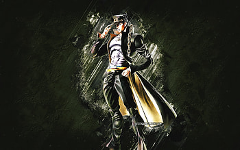 Jotaro Kujo, JoJos Bizarre, green stone background, JoJos Bizarre Adventure, Jotaro Kujo character, JoJos Bizarre characters HD wallpaper