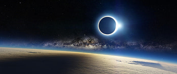 Preview clouds, milky way, eclipse, light HD wallpaper