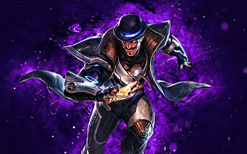 Pulsefire Twisted Fate, , violet neon lights, League of Legends, MOBA, artwork, Pulsefire Twisted Fate Skin, Pulsefire Twisted Fate Build, LoL, Pulsefire Twisted Fate League of Legends HD wallpaper