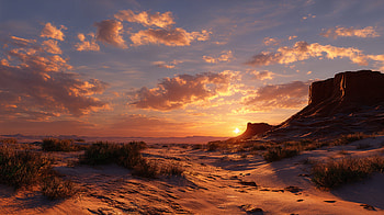 Desert Sunset — Golden Dunes at Dusk, nature, desert, sand HD wallpaper