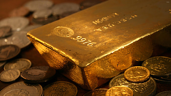 Gold bar, Gold Coins HD wallpaper