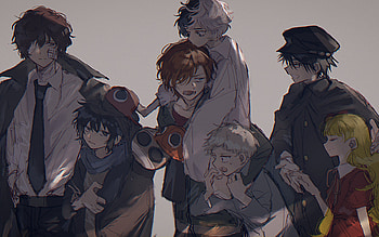 Bungou Stray Dogs, anime characters, Atsushi Nakajima, Ryuunosuke Akutagawa, Japanese manga, Chuuya Nakahara, Osamu Dazai, Kyuusaku Yumeno, Ranpo Edogawa HD wallpaper