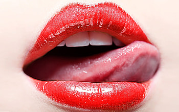 Red, lips, tongue, woman, mouth HD wallpaper