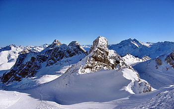 Winter, Nature, Mountains, Snow, Road, Traces HD wallpaper