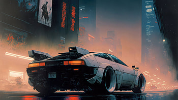 Neo Tokyo Cyber City Car, artist, tokyo, artwork, digital-art, cars, deviantart HD wallpaper